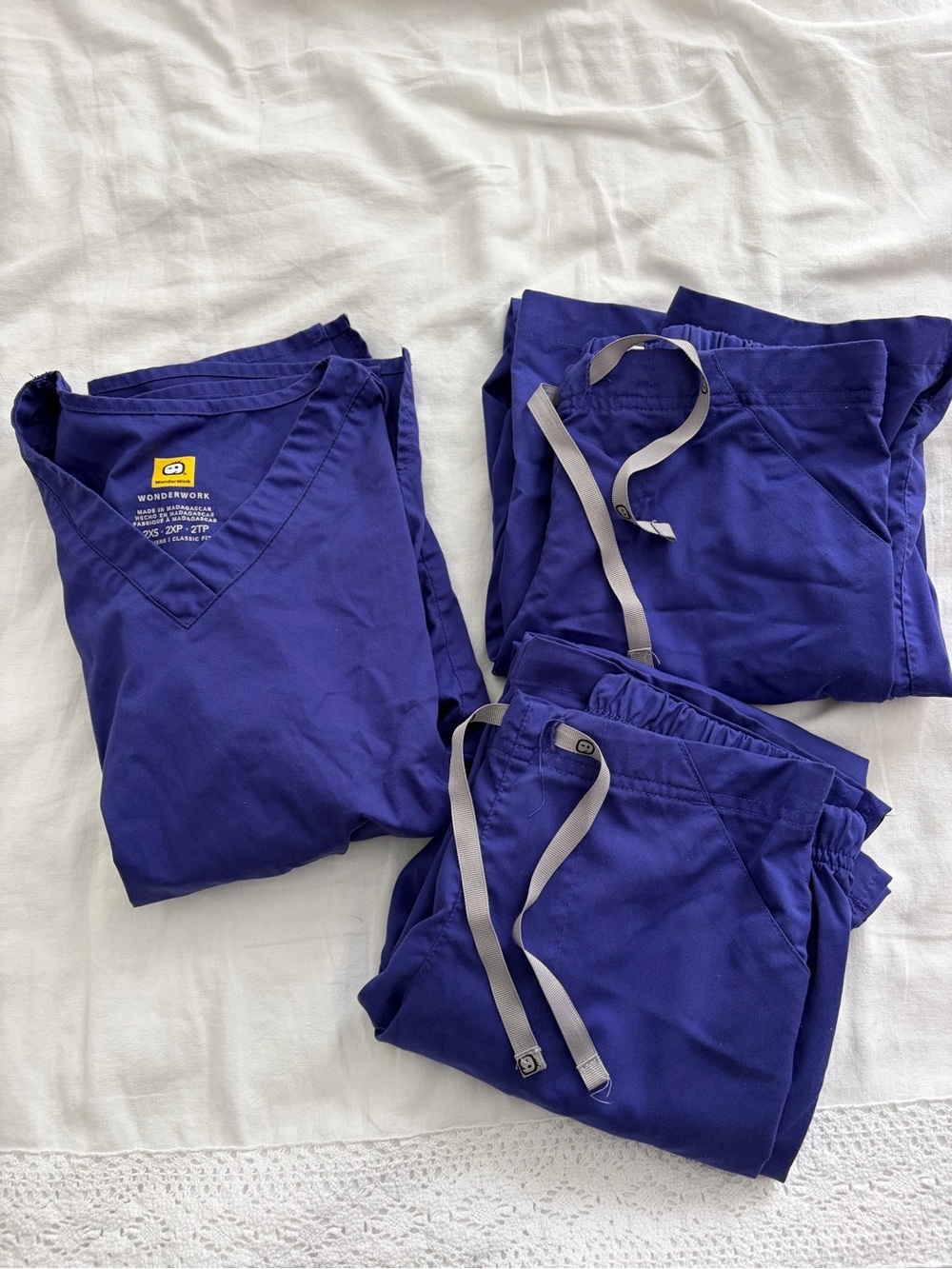 WonderWink purple scrub set